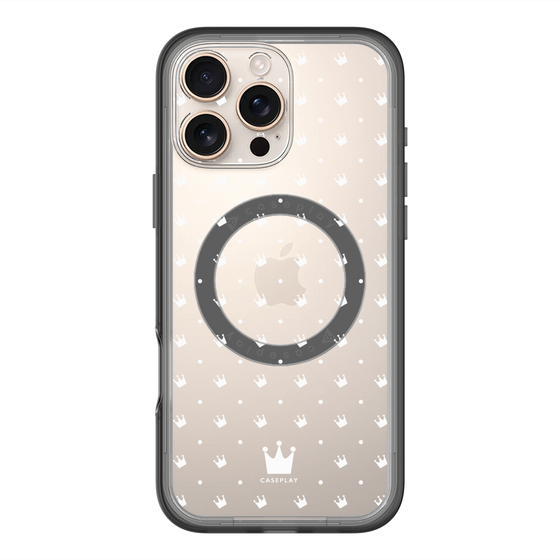 スリムプロテクションプレミアムケース with MagSafe［ CASEPLAY Crown dots White - ケースプレイ・クラウン・ドッツ ホワイト ］