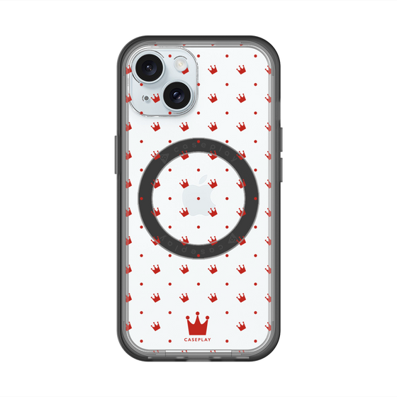 スリムプロテクションプレミアムケース with MagSafe［ CASEPLAY Crown dots Red - ケースプレイ・クラウン・ドッツ レッド ］