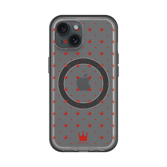 スリムプロテクションプレミアムケース with MagSafe［ CASEPLAY Crown dots Red - ケースプレイ・クラウン・ドッツ レッド ］