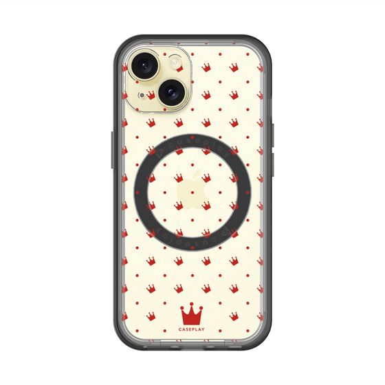 スリムプロテクションプレミアムケース with MagSafe［ CASEPLAY Crown dots Red - ケースプレイ・クラウン・ドッツ レッド ］