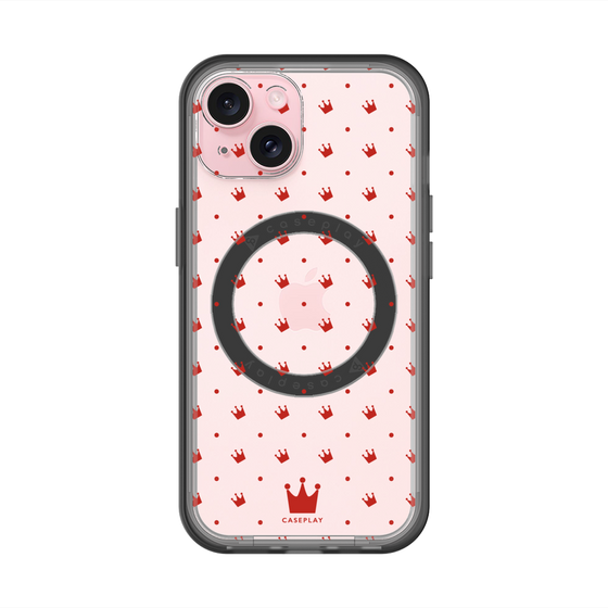 スリムプロテクションプレミアムケース with MagSafe［ CASEPLAY Crown dots Red - ケースプレイ・クラウン・ドッツ レッド ］
