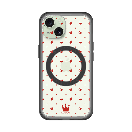 スリムプロテクションプレミアムケース with MagSafe［ CASEPLAY Crown dots Red - ケースプレイ・クラウン・ドッツ レッド ］