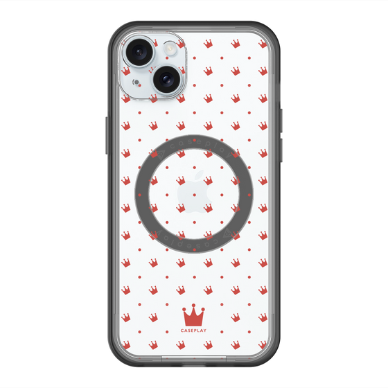 スリムプロテクションプレミアムケース with MagSafe［ CASEPLAY Crown dots Red - ケースプレイ・クラウン・ドッツ レッド ］