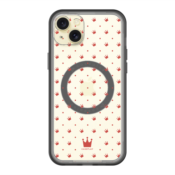 スリムプロテクションプレミアムケース with MagSafe［ CASEPLAY Crown dots Red - ケースプレイ・クラウン・ドッツ レッド ］