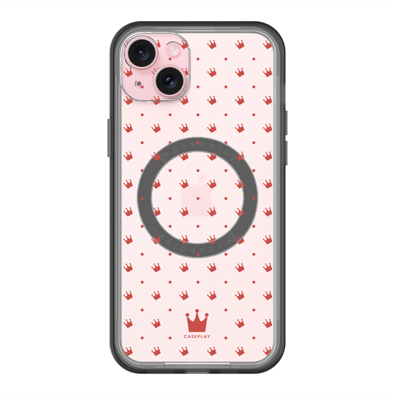 スリムプロテクションプレミアムケース with MagSafe［ CASEPLAY Crown dots Red - ケースプレイ・クラウン・ドッツ レッド ］