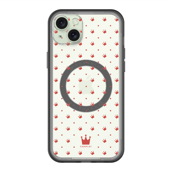 スリムプロテクションプレミアムケース with MagSafe［ CASEPLAY Crown dots Red - ケースプレイ・クラウン・ドッツ レッド ］