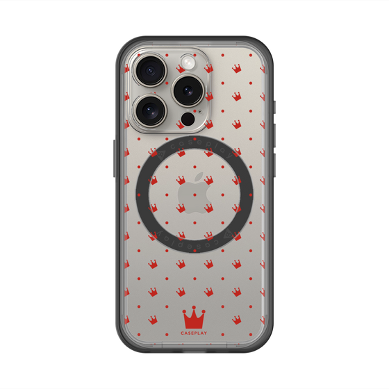 スリムプロテクションプレミアムケース with MagSafe［ CASEPLAY Crown dots Red - ケースプレイ・クラウン・ドッツ レッド ］