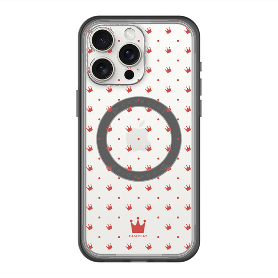 スリムプロテクションプレミアムケース with MagSafe［ CASEPLAY Crown dots Red - ケースプレイ・クラウン・ドッツ レッド ］