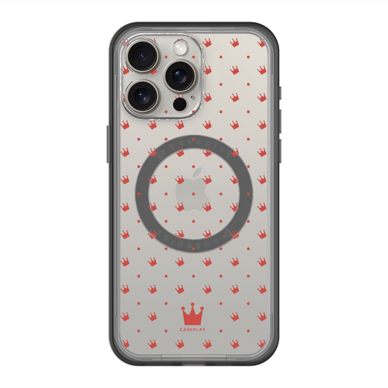 スリムプロテクションプレミアムケース with MagSafe［ CASEPLAY Crown dots Red - ケースプレイ・クラウン・ドッツ レッド ］