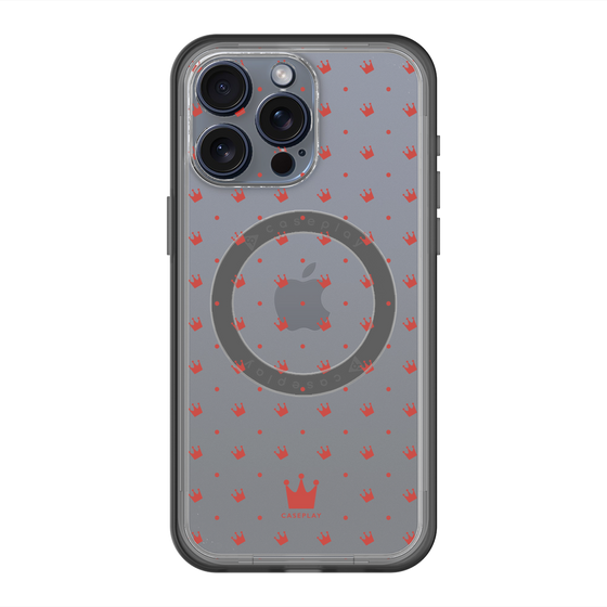 スリムプロテクションプレミアムケース with MagSafe［ CASEPLAY Crown dots Red - ケースプレイ・クラウン・ドッツ レッド ］