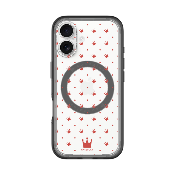 スリムプロテクションプレミアムケース with MagSafe［ CASEPLAY Crown dots Red - ケースプレイ・クラウン・ドッツ レッド ］