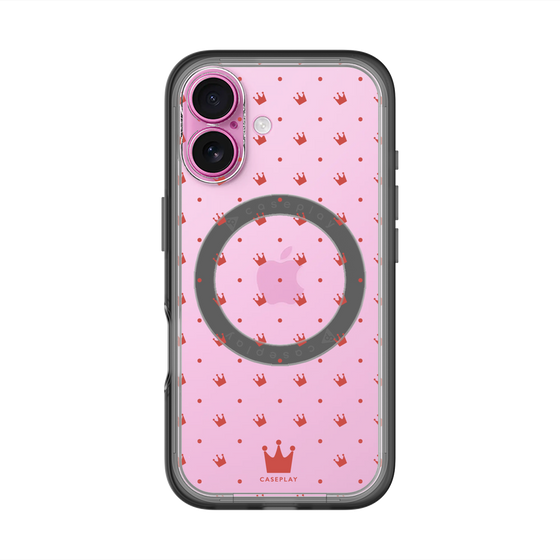 スリムプロテクションプレミアムケース with MagSafe［ CASEPLAY Crown dots Red - ケースプレイ・クラウン・ドッツ レッド ］