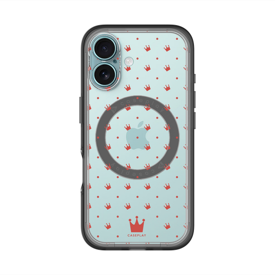 スリムプロテクションプレミアムケース with MagSafe［ CASEPLAY Crown dots Red - ケースプレイ・クラウン・ドッツ レッド ］
