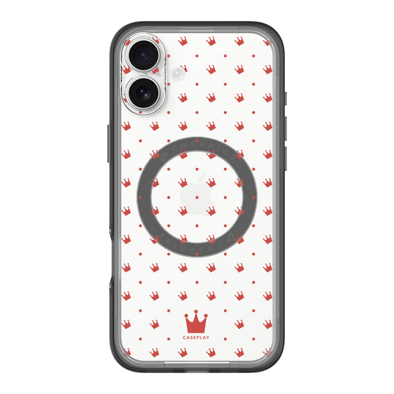 スリムプロテクションプレミアムケース with MagSafe［ CASEPLAY Crown dots Red - ケースプレイ・クラウン・ドッツ レッド ］