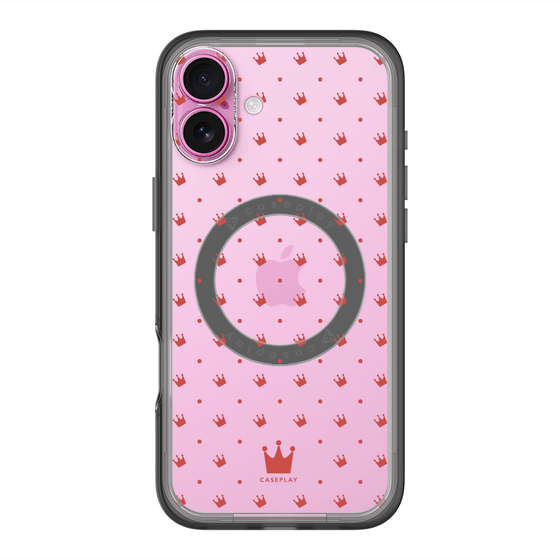 スリムプロテクションプレミアムケース with MagSafe［ CASEPLAY Crown dots Red - ケースプレイ・クラウン・ドッツ レッド ］