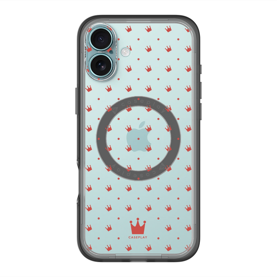 スリムプロテクションプレミアムケース with MagSafe［ CASEPLAY Crown dots Red - ケースプレイ・クラウン・ドッツ レッド ］