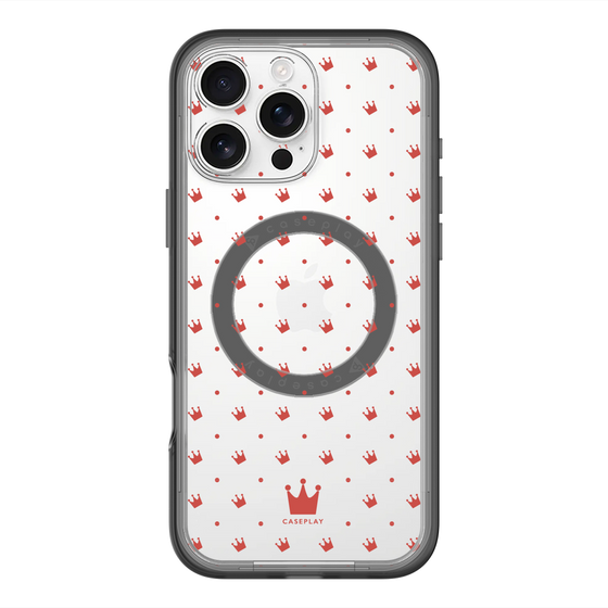 スリムプロテクションプレミアムケース with MagSafe［ CASEPLAY Crown dots Red - ケースプレイ・クラウン・ドッツ レッド ］