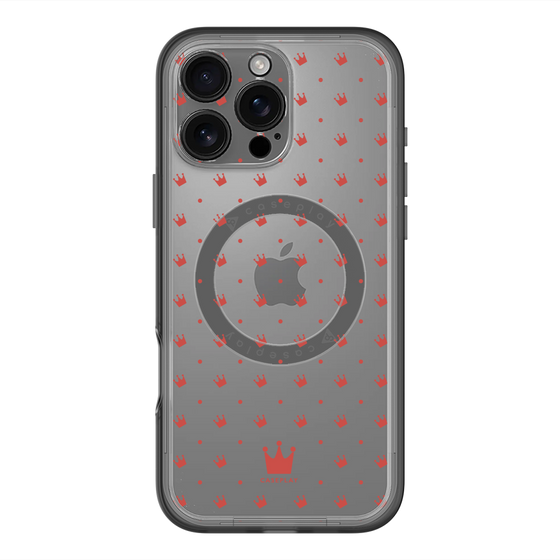 スリムプロテクションプレミアムケース with MagSafe［ CASEPLAY Crown dots Red - ケースプレイ・クラウン・ドッツ レッド ］