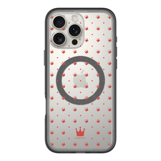 スリムプロテクションプレミアムケース with MagSafe［ CASEPLAY Crown dots Red - ケースプレイ・クラウン・ドッツ レッド ］
