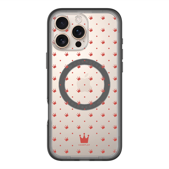 スリムプロテクションプレミアムケース with MagSafe［ CASEPLAY Crown dots Red - ケースプレイ・クラウン・ドッツ レッド ］