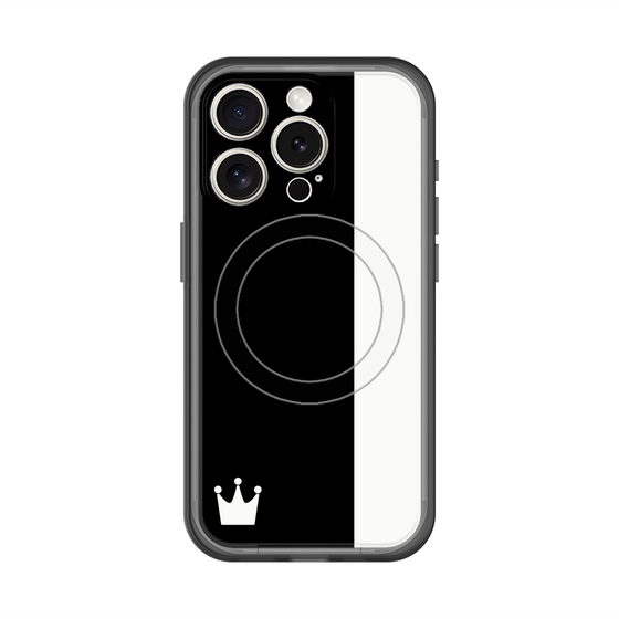 スリムプロテクションプレミアムケース with MagSafe［ CASEPLAY Bi-Colors Black & White - ケースプレイ・バイカラー ブラック＆ホワイト ］