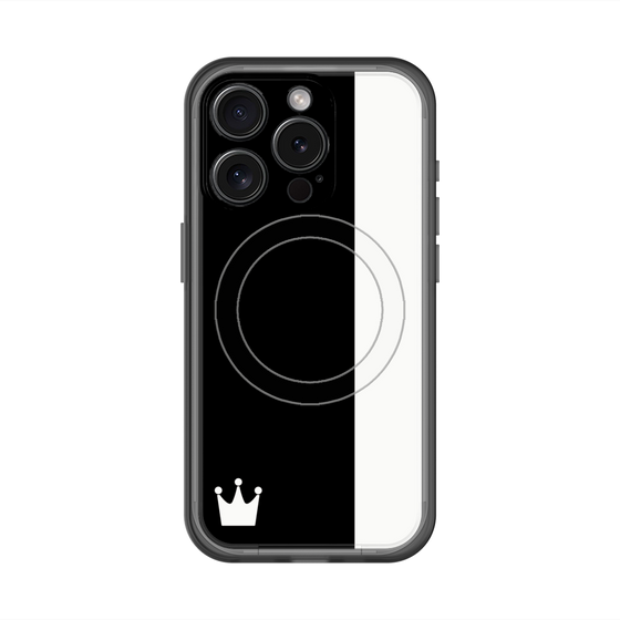 スリムプロテクションプレミアムケース with MagSafe［ CASEPLAY Bi-Colors Black & White - ケースプレイ・バイカラー ブラック＆ホワイト ］