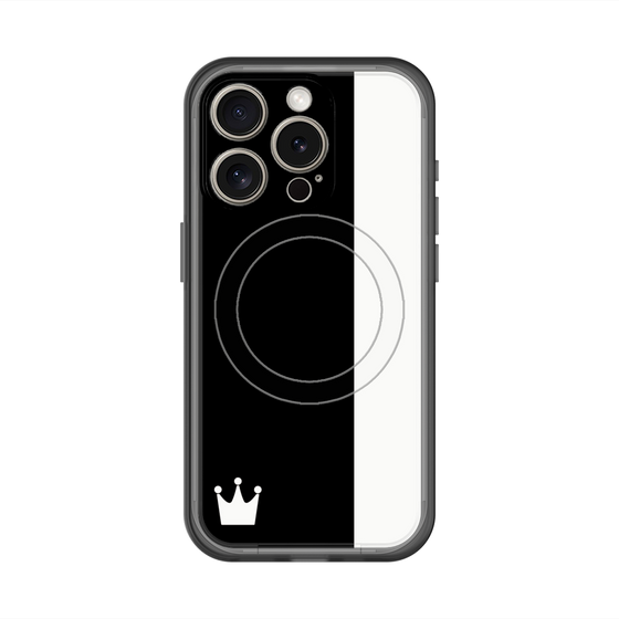 スリムプロテクションプレミアムケース with MagSafe［ CASEPLAY Bi-Colors Black & White - ケースプレイ・バイカラー ブラック＆ホワイト ］