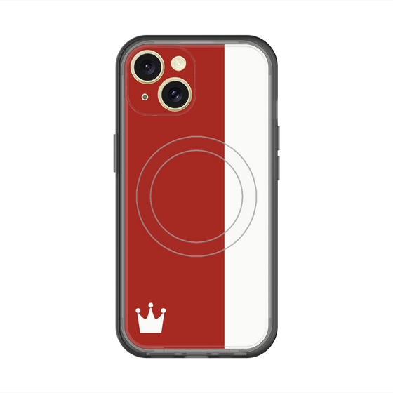 スリムプロテクションプレミアムケース with MagSafe［ CASEPLAY Bi-Colors Red & White - ケースプレイ・バイカラー レッド＆ホワイト ］
