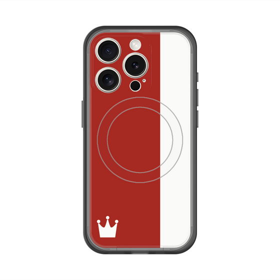 スリムプロテクションプレミアムケース with MagSafe［ CASEPLAY Bi-Colors Red & White - ケースプレイ・バイカラー レッド＆ホワイト ］
