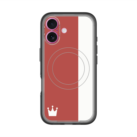 スリムプロテクションプレミアムケース with MagSafe［ CASEPLAY Bi-Colors Red & White - ケースプレイ・バイカラー レッド＆ホワイト ］