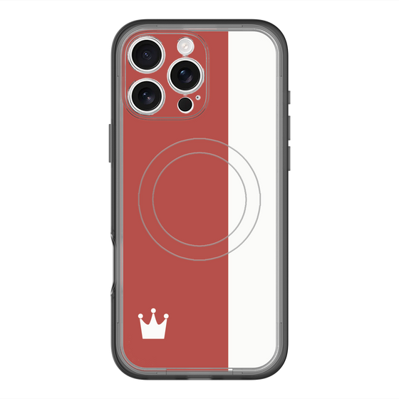 スリムプロテクションプレミアムケース with MagSafe［ CASEPLAY Bi-Colors Red & White - ケースプレイ・バイカラー レッド＆ホワイト ］