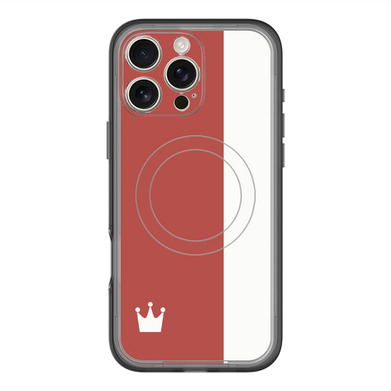 スリムプロテクションプレミアムケース with MagSafe［ CASEPLAY Bi-Colors Red & White - ケースプレイ・バイカラー レッド＆ホワイト ］