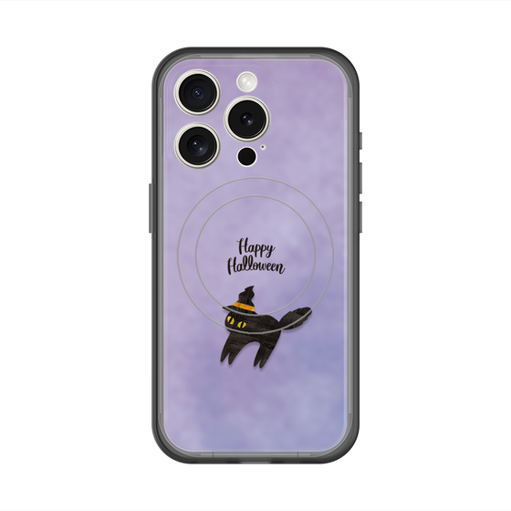 スリムプロテクションプレミアムケース with MagSafe［ Happy Halloween - Black cat ］
