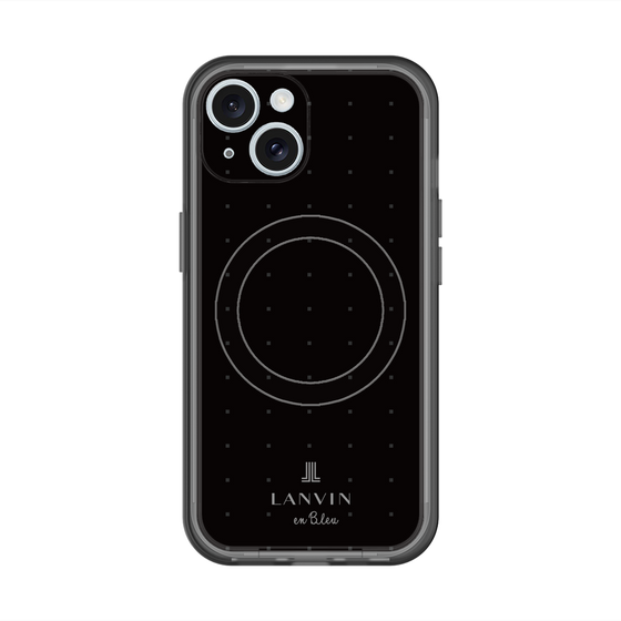 スリムプロテクションプレミアムケース with MagSafe［ LANVIN en Bleu Tiny dots Black - ランバン ドット ブラック ］
