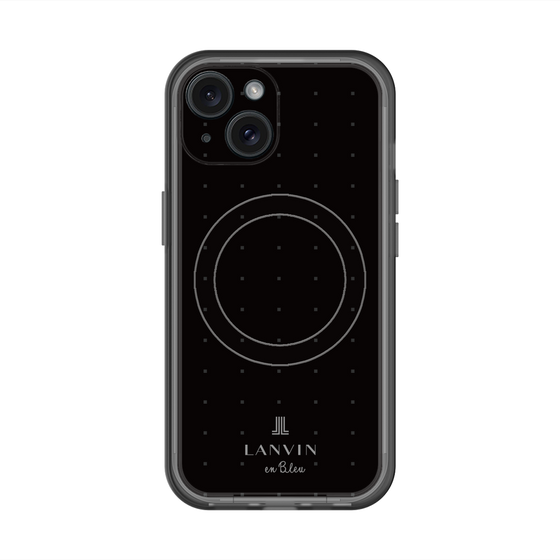 スリムプロテクションプレミアムケース with MagSafe［ LANVIN en Bleu Tiny dots Black - ランバン ドット ブラック ］