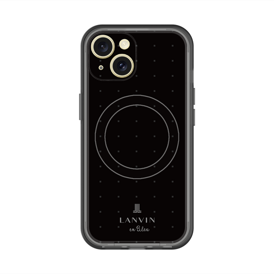スリムプロテクションプレミアムケース with MagSafe［ LANVIN en Bleu Tiny dots Black - ランバン ドット ブラック ］