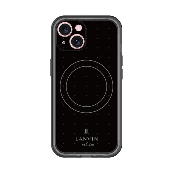スリムプロテクションプレミアムケース with MagSafe［ LANVIN en Bleu Tiny dots Black - ランバン ドット ブラック ］