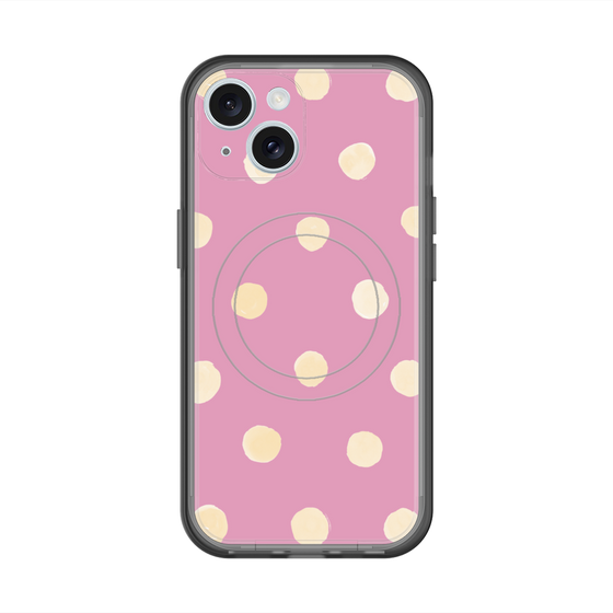 スリムプロテクションプレミアムケース with MagSafe［ 水彩ドット・レトロカラー - Pink ］