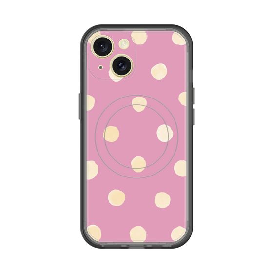 スリムプロテクションプレミアムケース with MagSafe［ 水彩ドット・レトロカラー - Pink ］