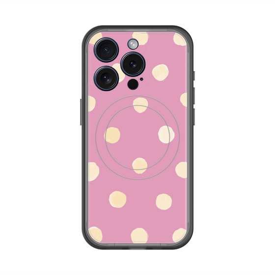 スリムプロテクションプレミアムケース with MagSafe［ 水彩ドット・レトロカラー - Pink ］