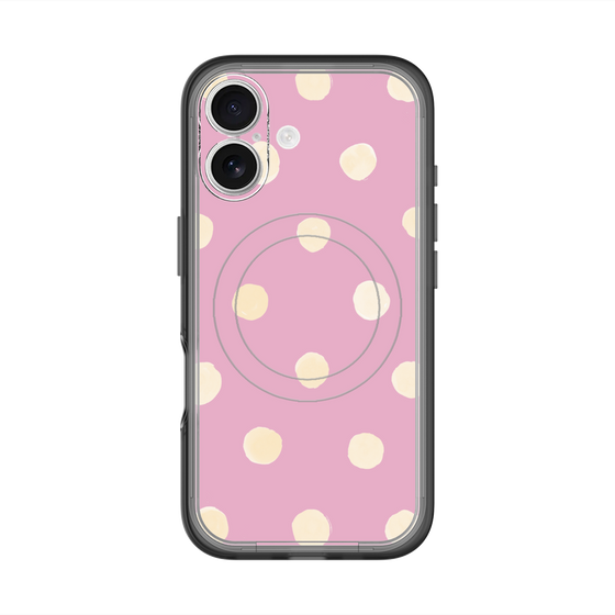 スリムプロテクションプレミアムケース with MagSafe［ 水彩ドット・レトロカラー - Pink ］