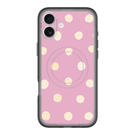 スリムプロテクションプレミアムケース with MagSafe［ 水彩ドット・レトロカラー - Pink ］