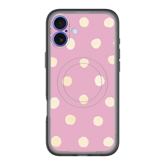 スリムプロテクションプレミアムケース with MagSafe［ 水彩ドット・レトロカラー - Pink ］
