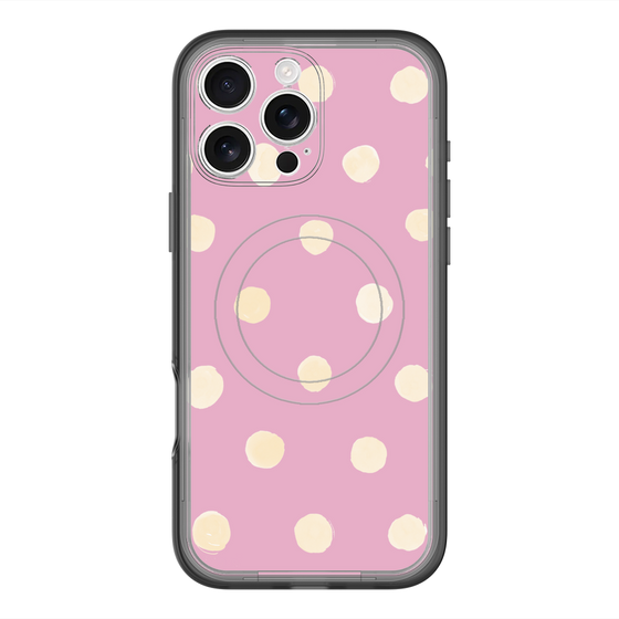 スリムプロテクションプレミアムケース with MagSafe［ 水彩ドット・レトロカラー - Pink ］