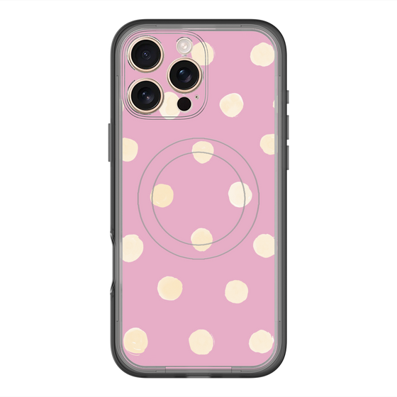 スリムプロテクションプレミアムケース with MagSafe［ 水彩ドット・レトロカラー - Pink ］