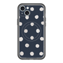 スリムプロテクションプレミアムケース with MagSafe［ 水彩ドット・レトロカラー - Navy ］