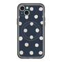 スリムプロテクションプレミアムケース with MagSafe［ 水彩ドット・レトロカラー - Navy ］