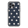 スリムプロテクションプレミアムケース with MagSafe［ 水彩ドット・レトロカラー - Navy ］