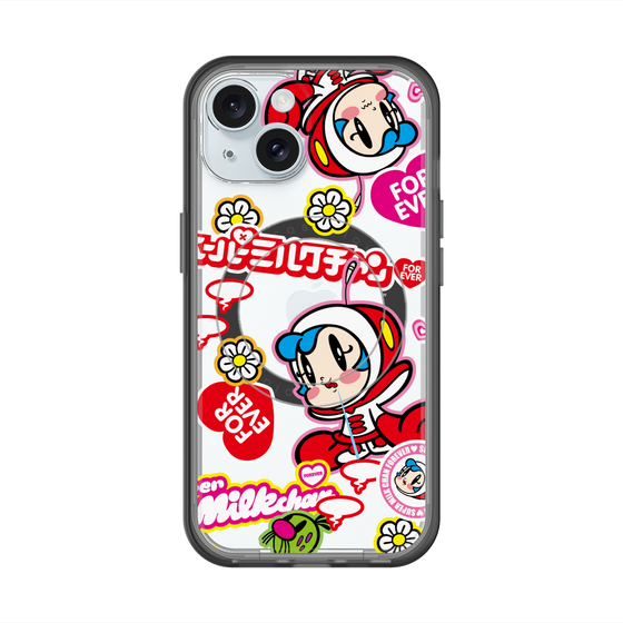 スリムプロテクションプレミアムケース with MagSafe［ スーパーミルクチャンFOREVER♥ - ロゴ＆キャラ ］