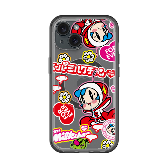 スリムプロテクションプレミアムケース with MagSafe［ スーパーミルクチャンFOREVER♥ - ロゴ＆キャラ ］